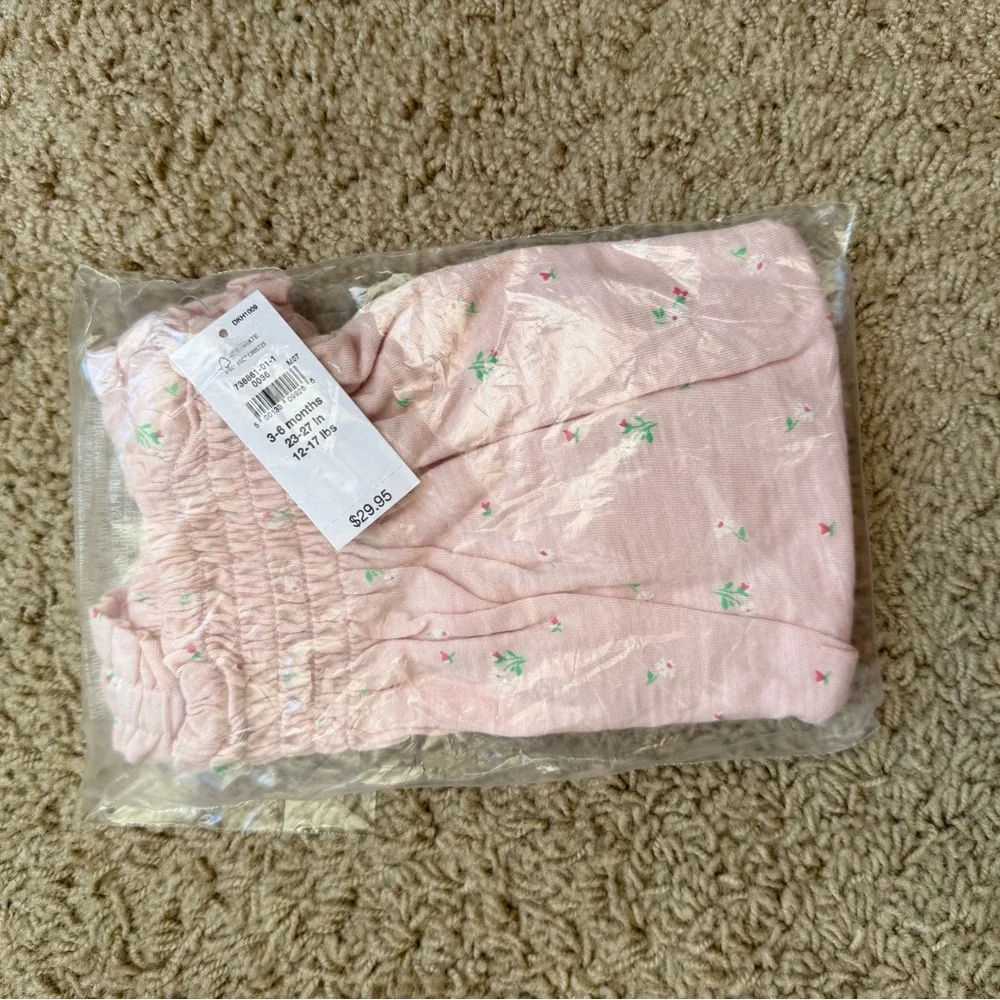 NWT GAP Baby Smocked Shorty One Piece Pink‎ Floral 3-6 Months